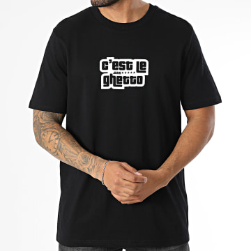 Juss - Maglietta Oversize Large C'est Le Ghetto Nero